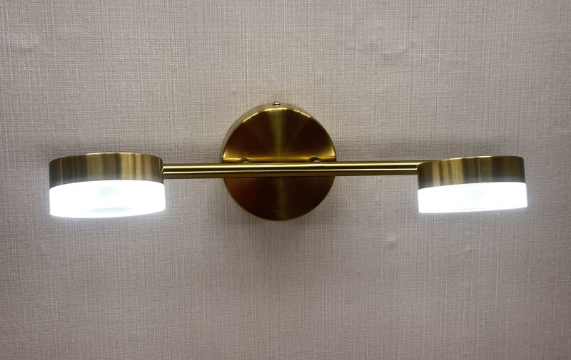 Solstice Halo Vanity LightBrushed Gold &amp; Frosted Acrylic Series