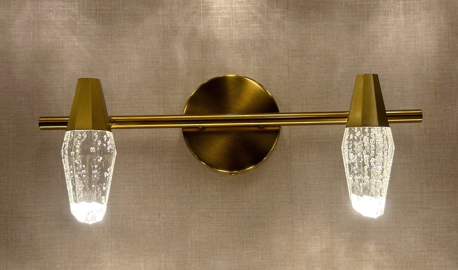 Celeste Prism Vanity LightBrushed Brass &amp; Crystal Series