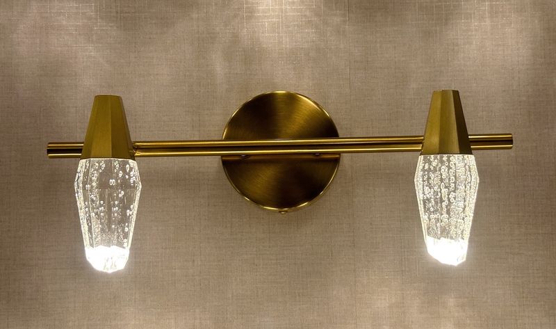 Celeste Prism Vanity LightBrushed Brass &amp; Crystal Series