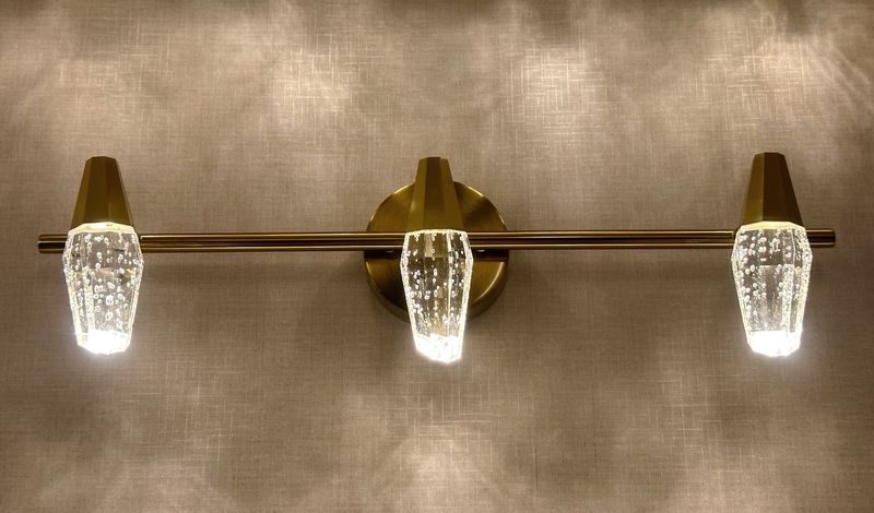 Celeste Prism Vanity Light Brushed Brass &amp; Crystal Series