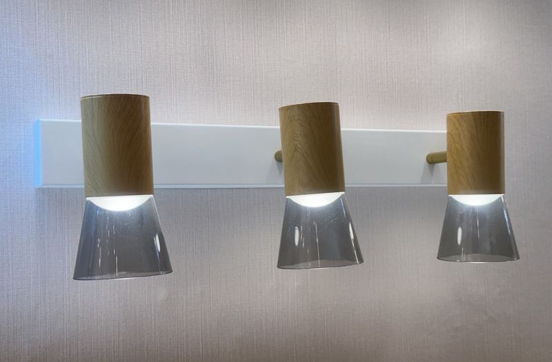 Halo Flare Vanity Light Matte White, Gold &amp;Chrome Cone Series