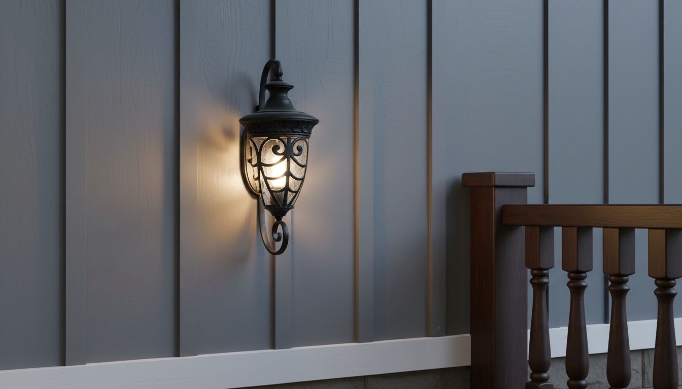 Baroque Scroll Wall Lantern Midnight Iron Edition