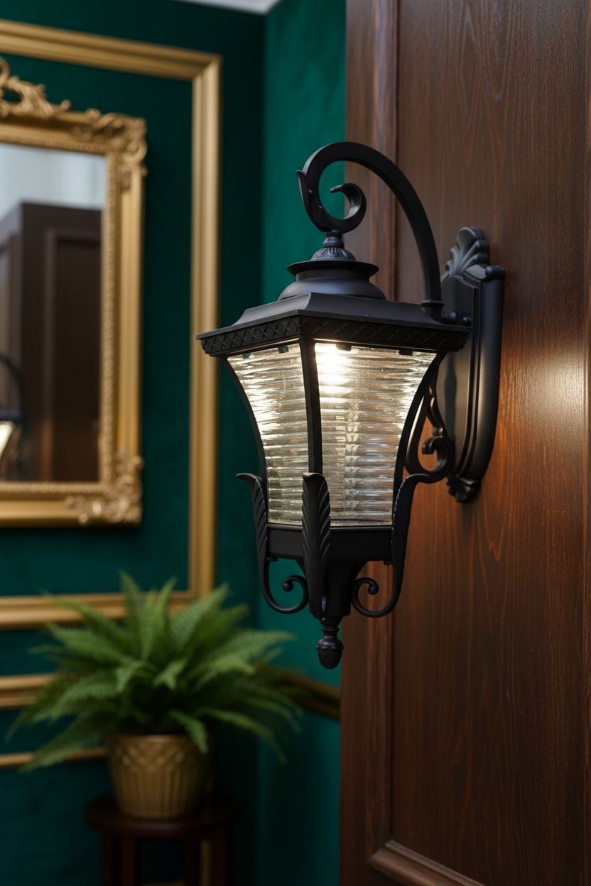 Timeless Elegance Wall Lantern  Amber Glow Edition