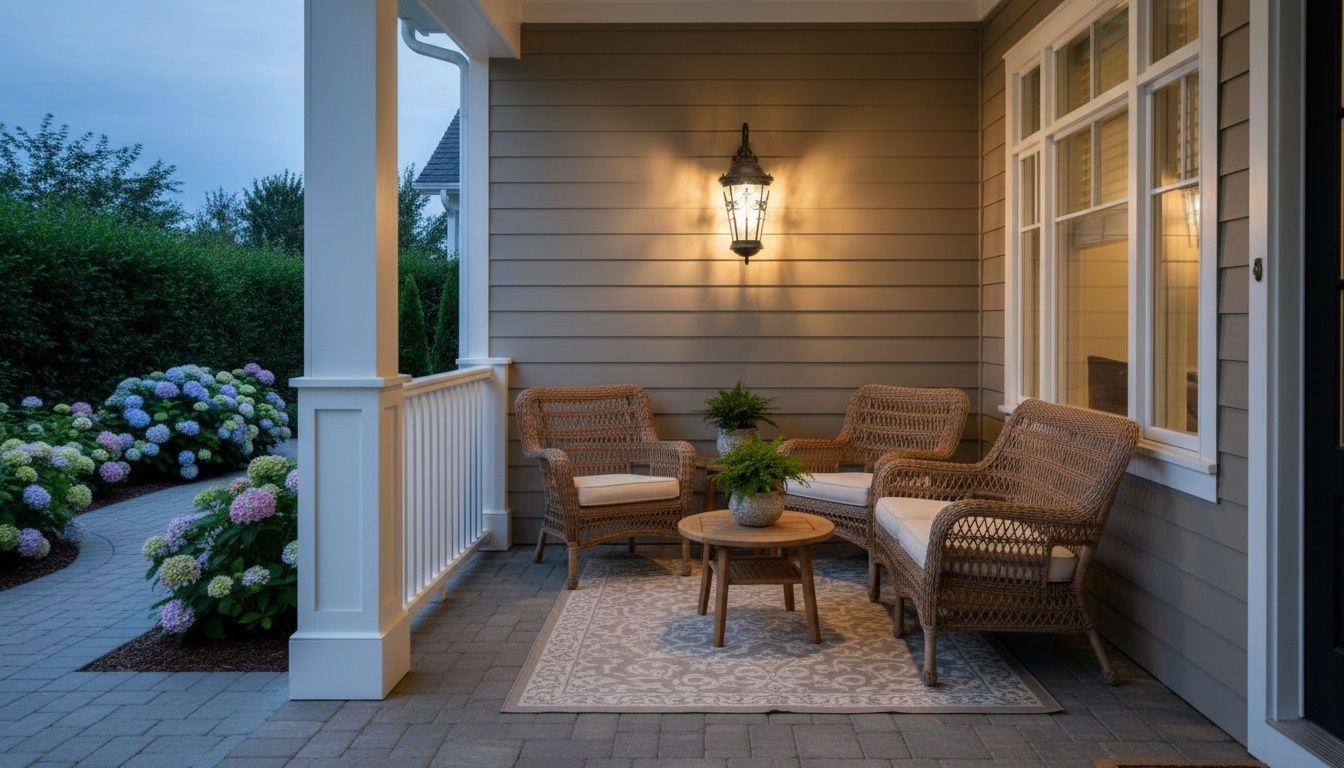 Golden Scroll Twin Lantern Street Lamp –-- Vintage Iron Elegance