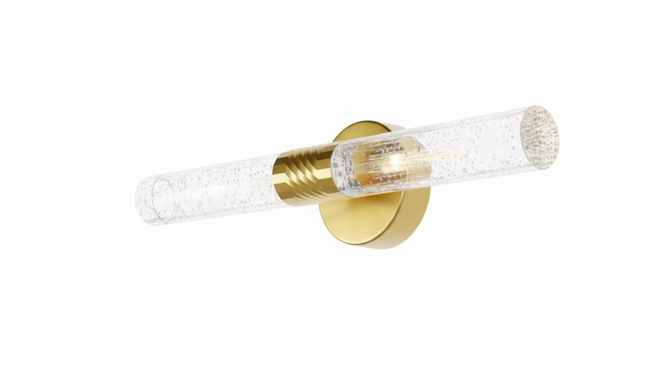 Aurelia Prism: Ribbed-Gold Crystal Wall Sconce