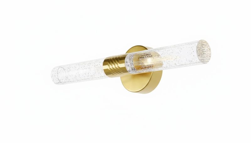 Aurelia Prism: Ribbed-Gold Crystal Wall Sconce