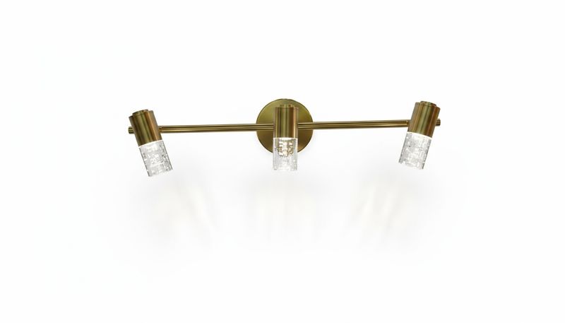 Aurum Cube Vanity LightBrushed Brass &amp; Frosted Glass Series
