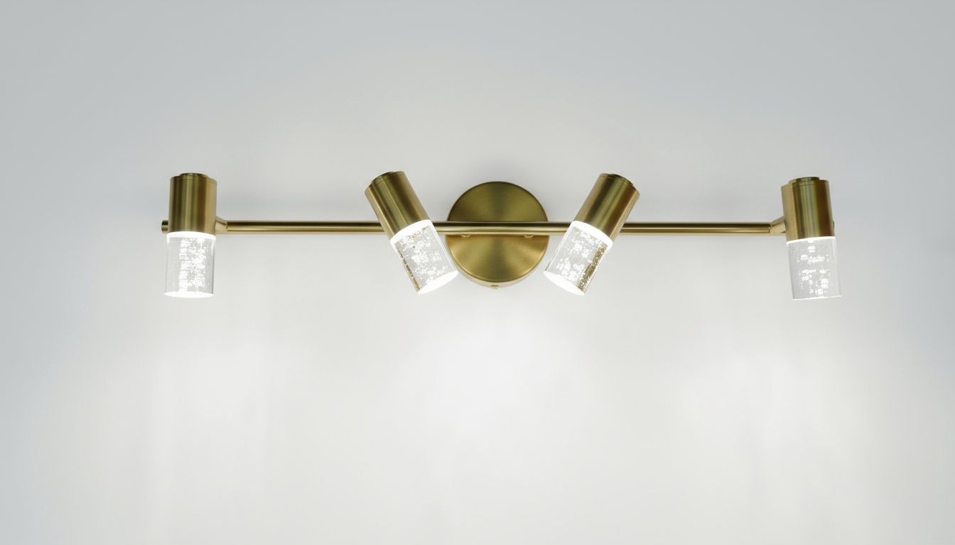 Aurum Cube Vanity Light – Brushed Brass &amp; Frosted Glass Series