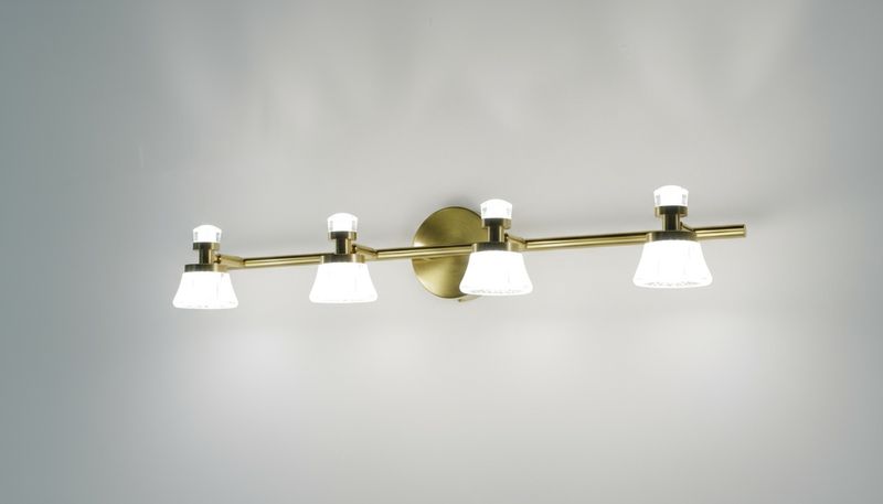 Aurum Prism Vanity Light – Brushed Brass &amp; Cut Glass Cone Series