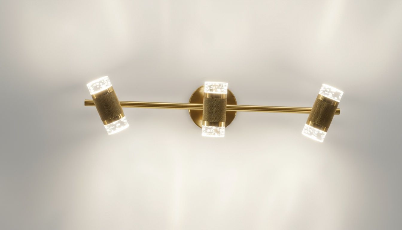Aurum Beam Vanity Light– Brushed Brass &amp; Crystal Cylinder Series