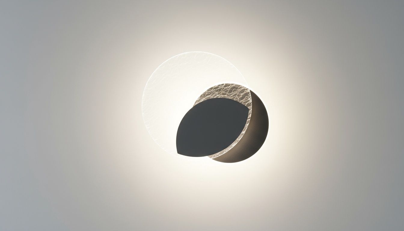 Celestia Eclipse Wall Light Textured Gold &amp; Shadowed Glass