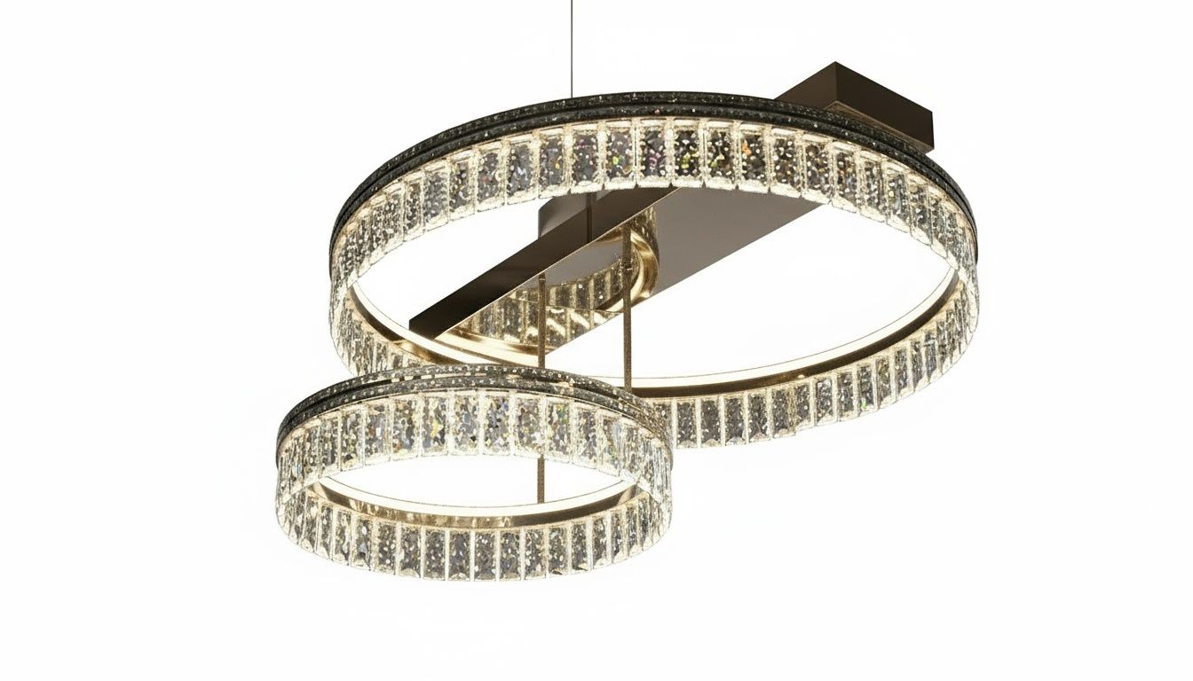 Crystal Halo Flush-Mount Chandelier