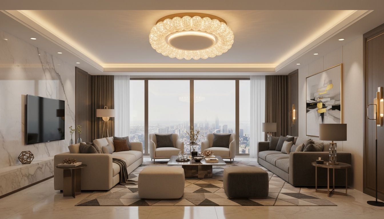 Aurelia Crown Crystal-Halo Flush Mount Medium