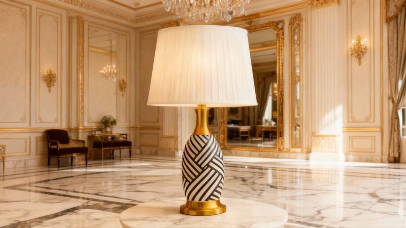 Aurelia Deco: Geometric Ceramic Table Lamp