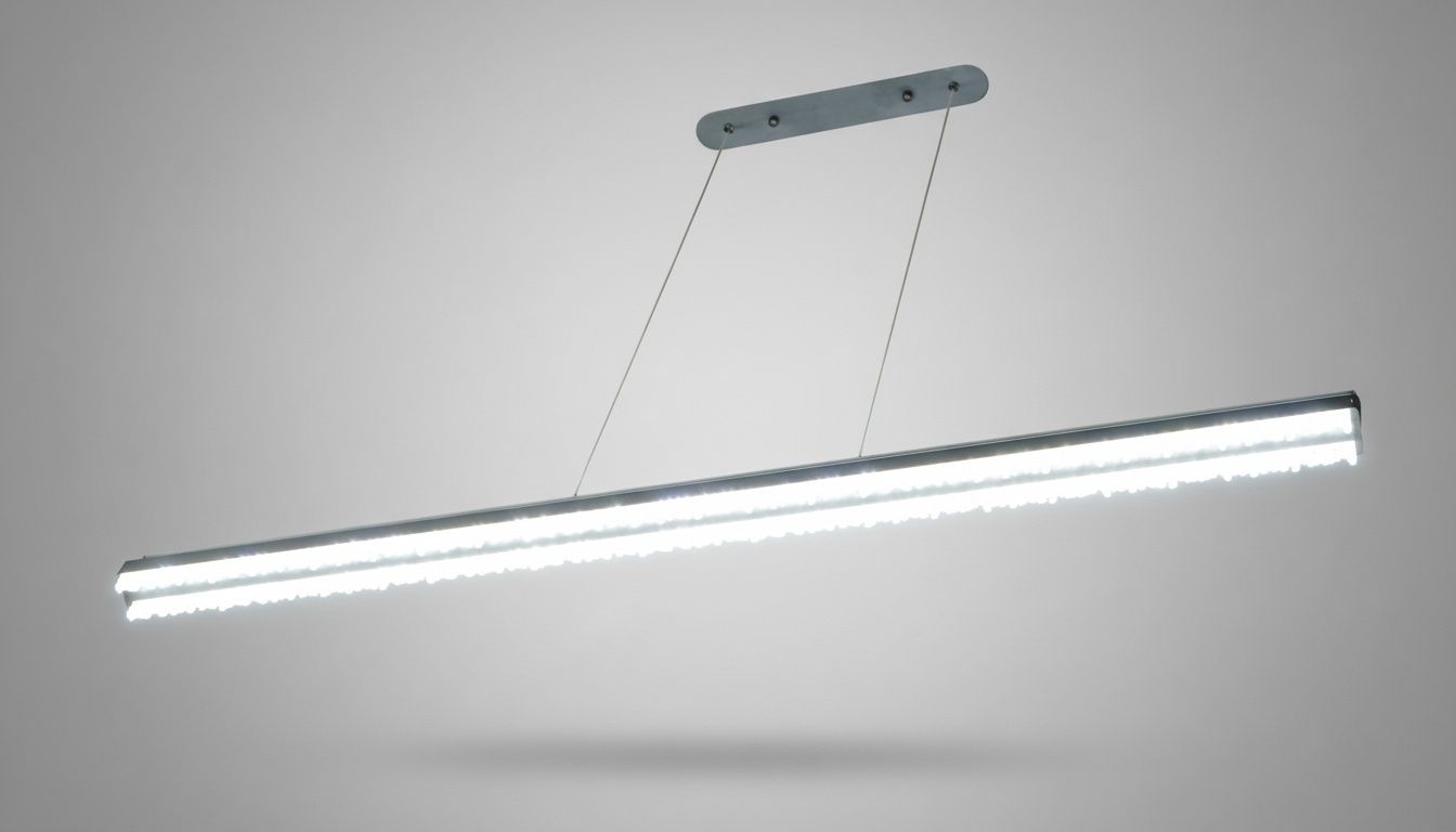 Axis Noir: Linear Pendant in Brushed Steel