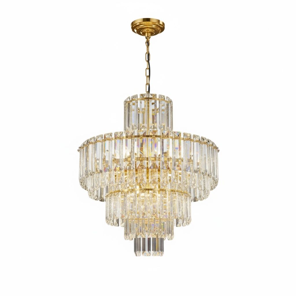Aurelia Dome: Tiered Crystal Chandelier