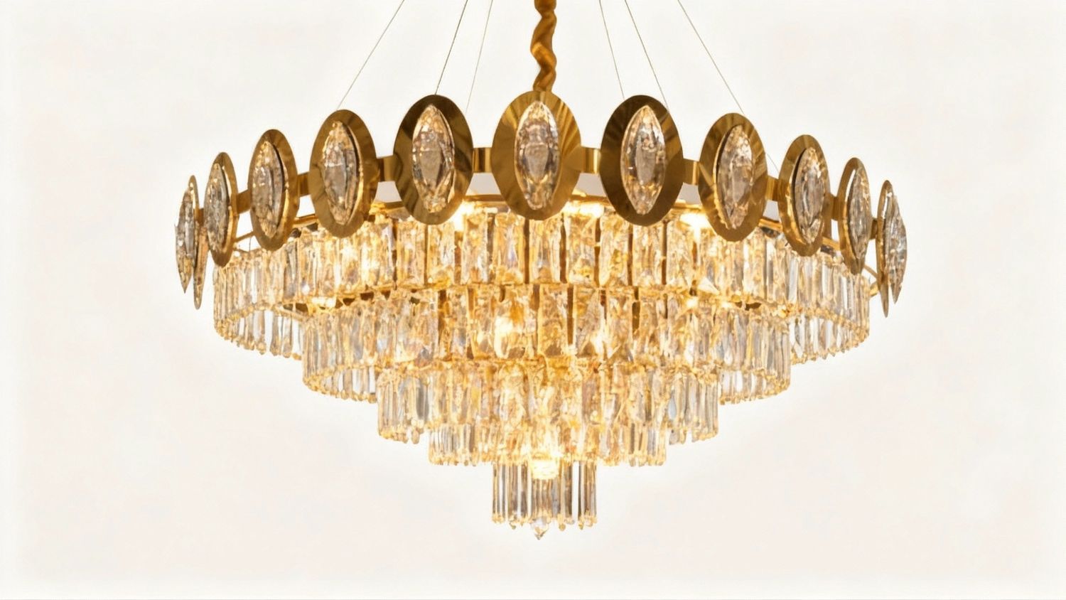 Imperial Cascade Oval Crown Crystal Chandelier