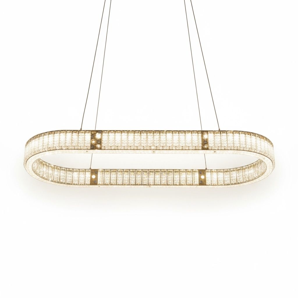 Modern Crystal Oval Chandelier