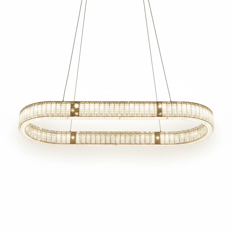 Modern Crystal Oval Chandelier