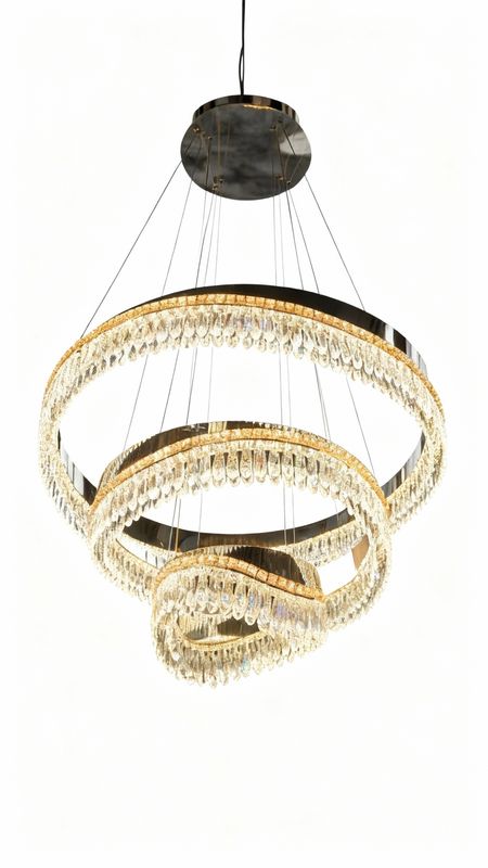 Triple Spiral Crystal Chandelier