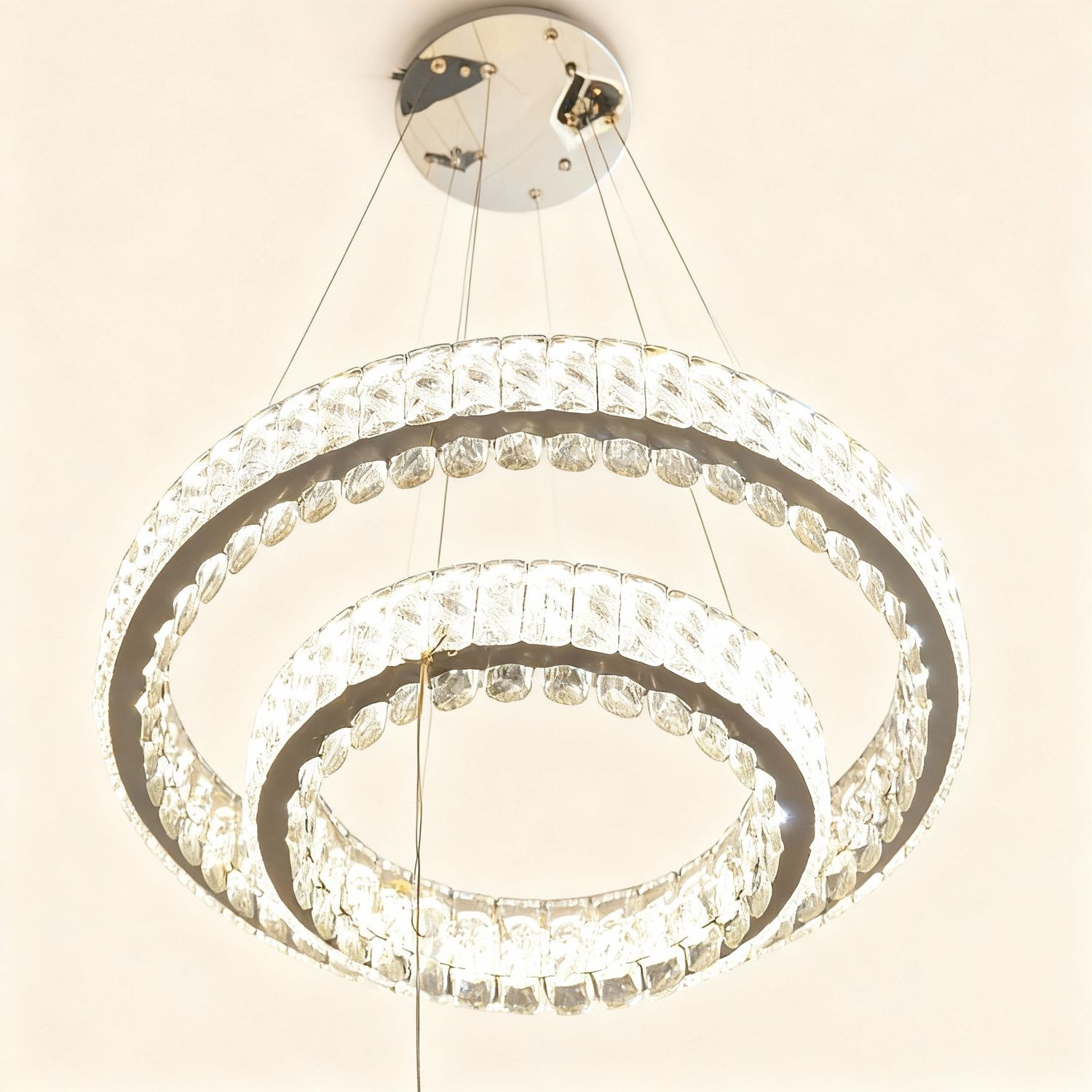 Double Halo Crystal Chandelier