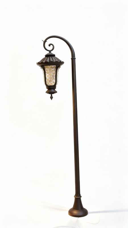 Vintage Garden Post Lantern – Curved Elegance for Pathways &amp; Patios