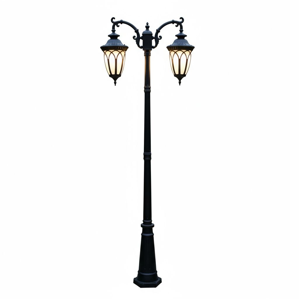 Heritage Twin Lantern Iron Lamp Post – Understated Elegance with Vintage Soul