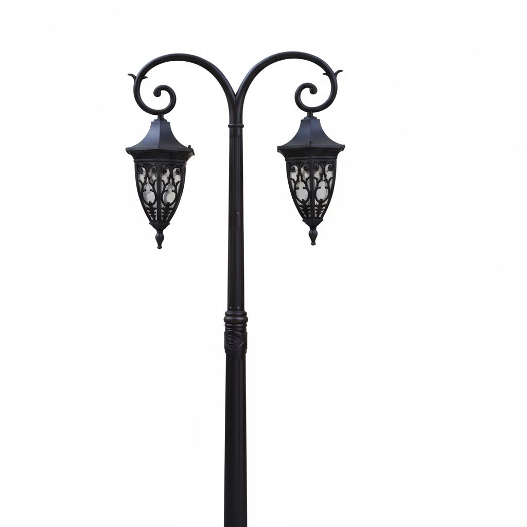 Antique Bronze Double Lantern Post Lamp – Timeless Elegance in Every Detail