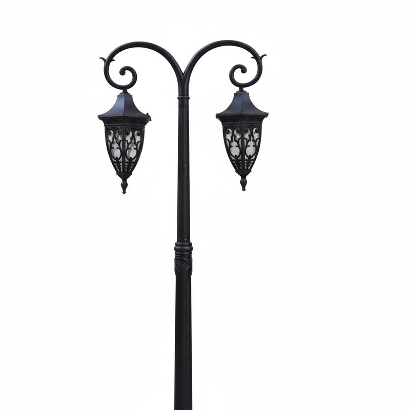 Antique Bronze Double Lantern Post Lamp – Timeless Elegance in Every Detail