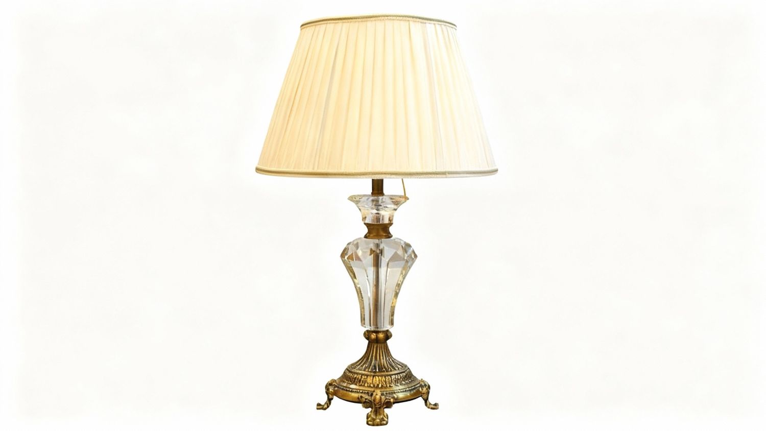 Baroque Crystal Table Lamp with Ornate Gold Base