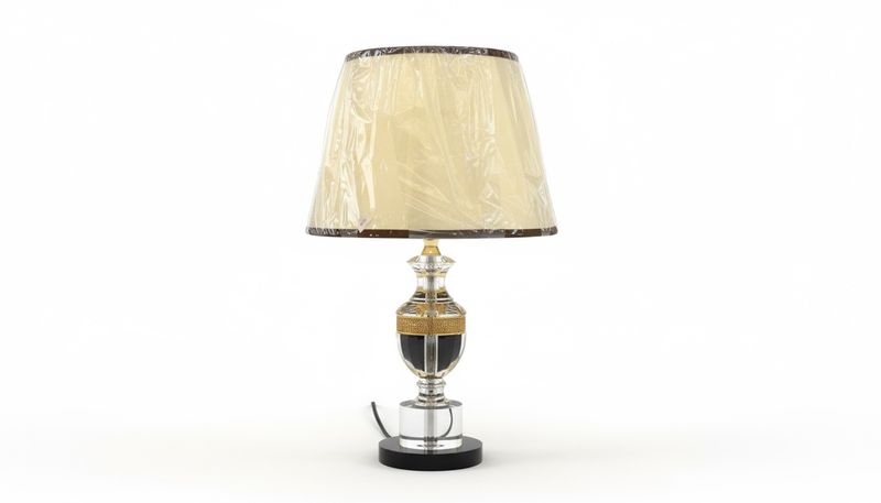 Classic Crystal Table Lamp with Gold Banding