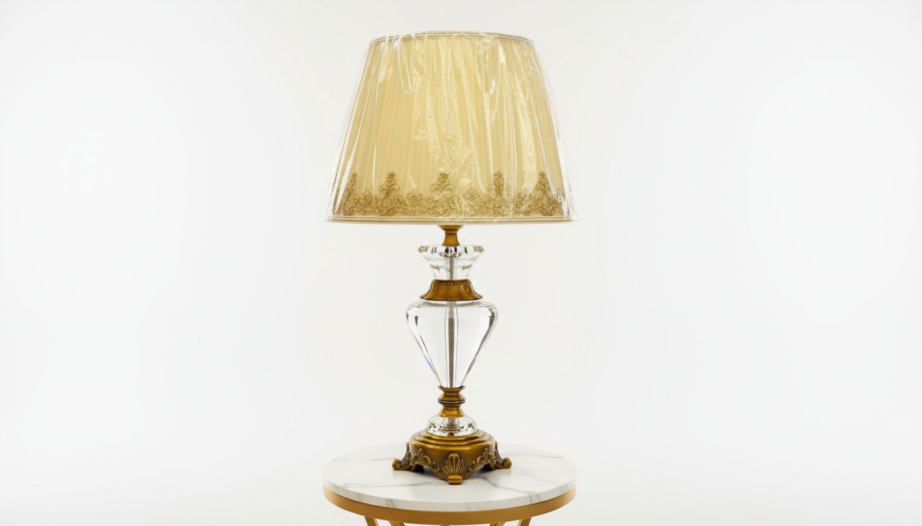 Embroidered Lace Crystal Table Lamp