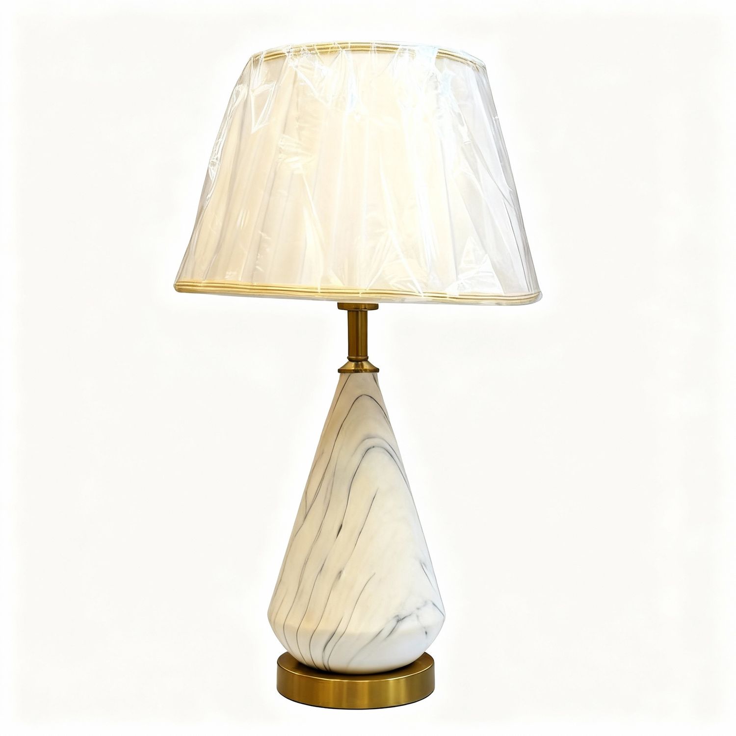Marble Muse: The Cone Silhouette Table Lamp