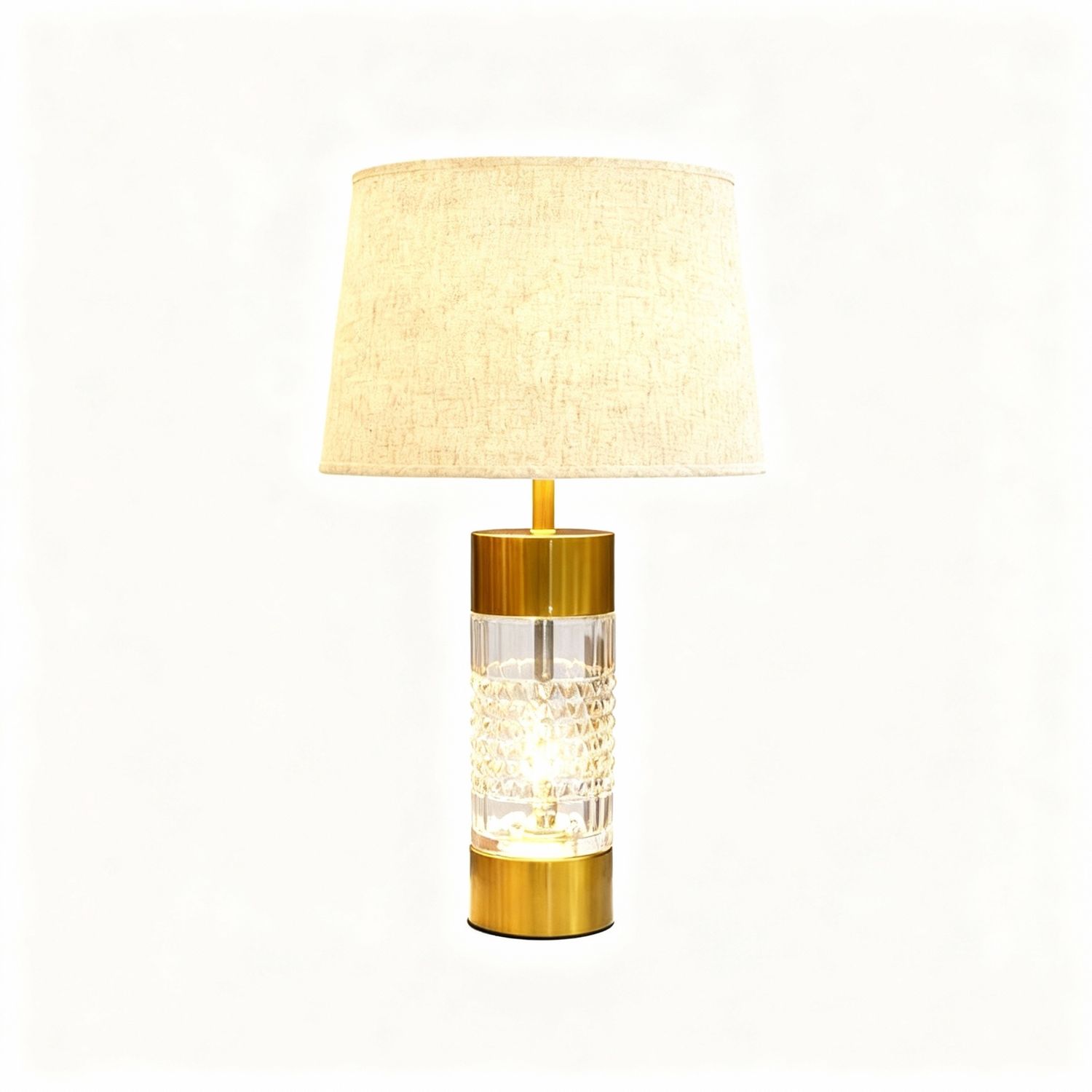 Prism Glow: The Crystal Column Table Lamp