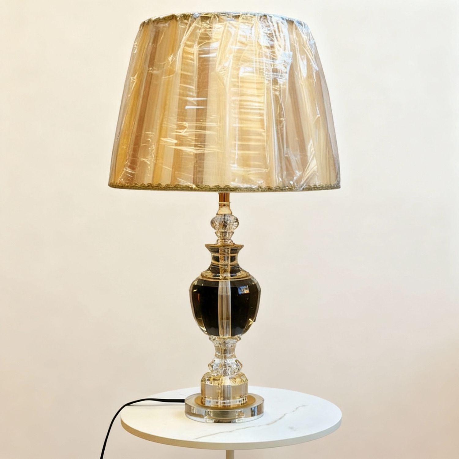 Golden Clarity Crystal Table Lamp