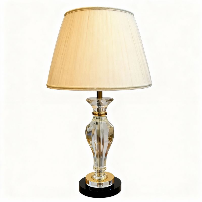 Regal Crystal Urn Lamp with Gold Accents