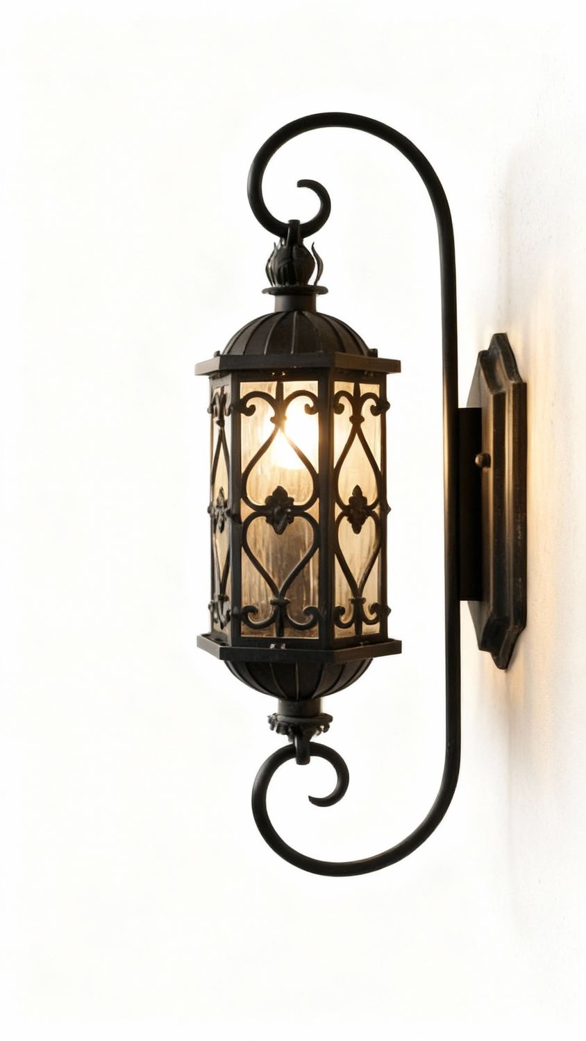 Imperial Ember Twin Lantern Street Lamp – Artisan Wrought Iron &amp; Amber Glow