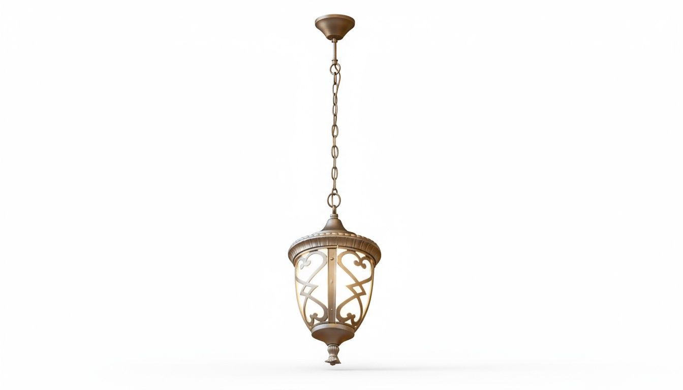 Regency Ember Twin Lantern Street Lamp – Crossed Iron &amp; Amber Frost