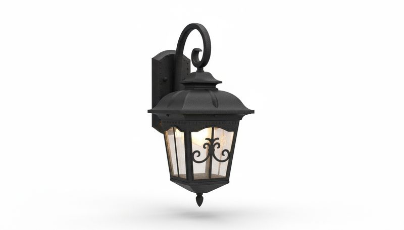 Vintage-Inspired Outdoor Wall Lantern Matte Black Finish