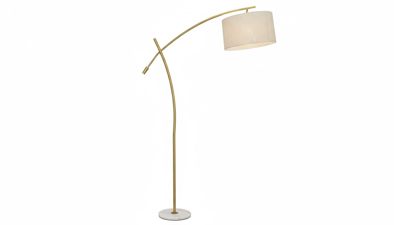 Arc of Elegance: The Marble Base Floor Lamp