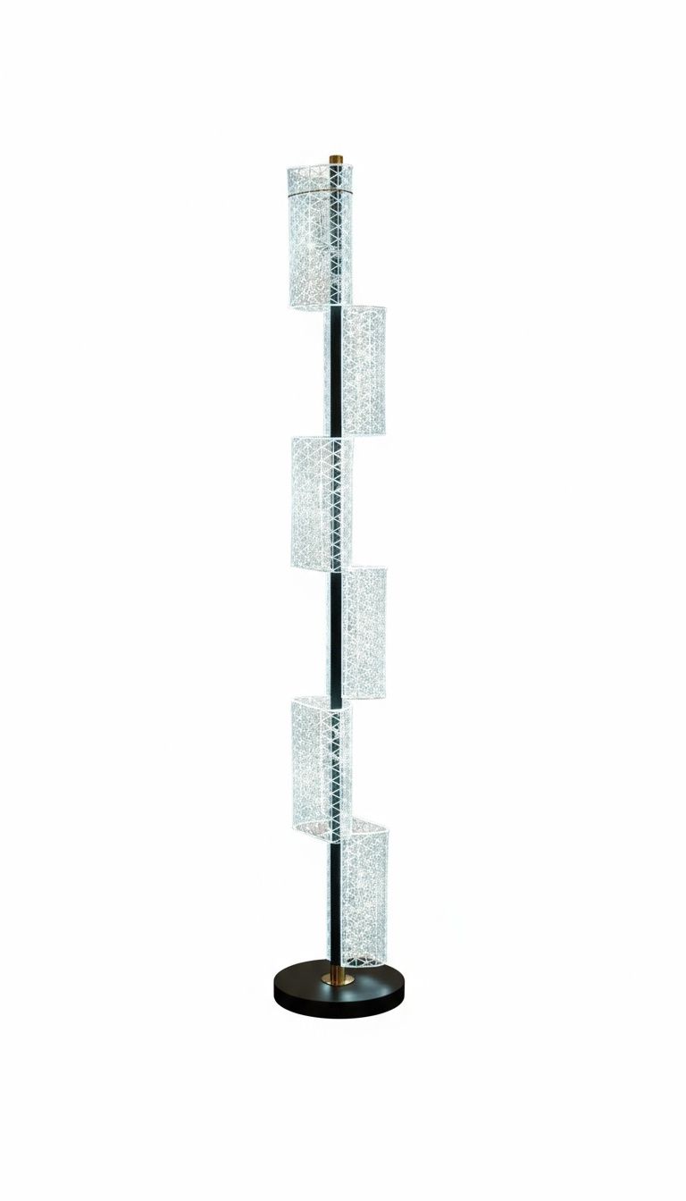 Aurelia Column: Staggered Crystal Floor Lamp