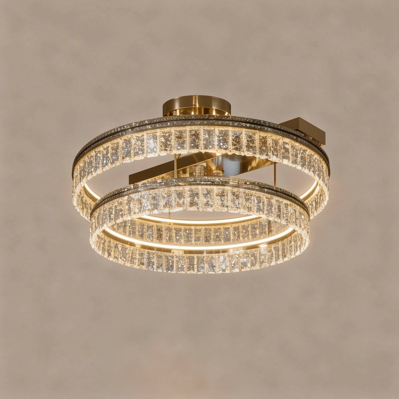 Crystal Halo Flush-Mount Chandelier