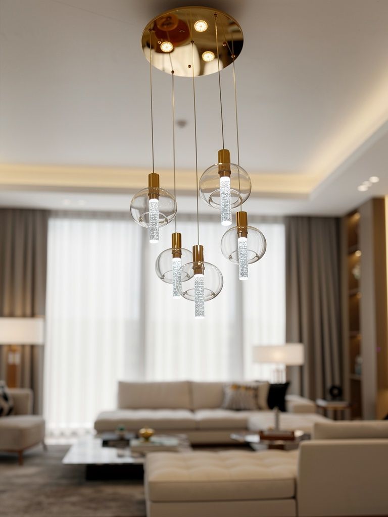 CELESTIA DROP — Globe &amp; Rod Crystal Chandelier