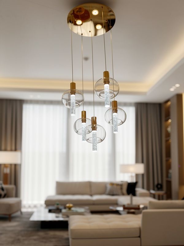 CELESTIA DROP — Globe &amp; Rod Crystal Chandelier