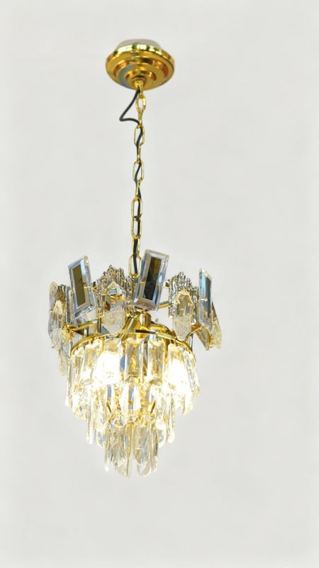 Aurelia Regent: Blade &amp; Prism Crystal Chandelier - Small