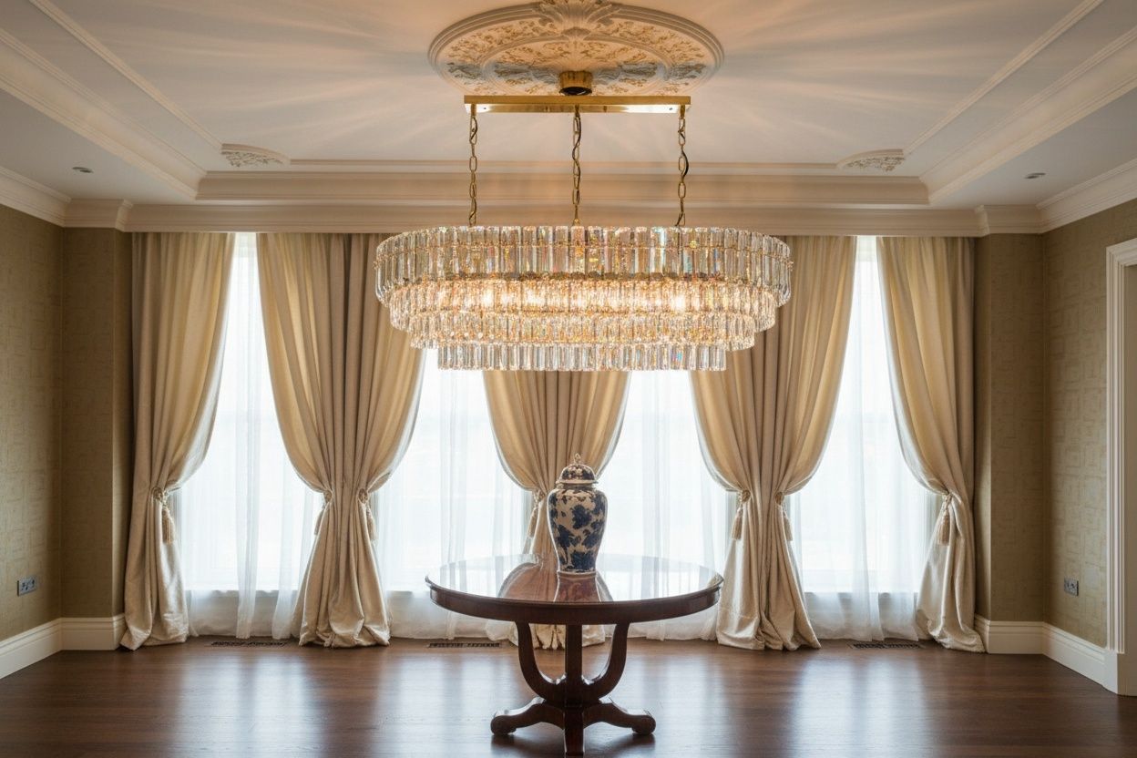 Aurora Dome- Vertical Crystal Chandelier