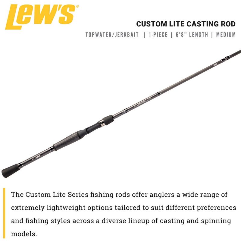 Custom Lite 6&#39;8&quot; Medium Moderate Fast Casting Rod - Topwater/Jerkbait