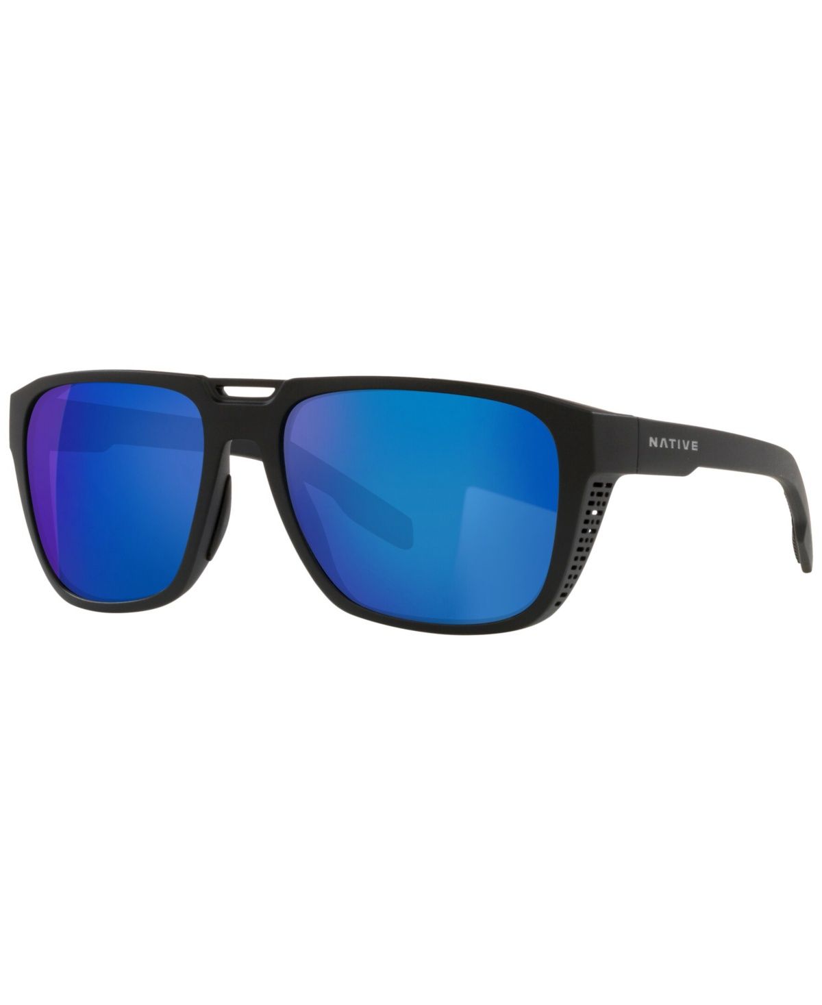 Native Mammoth Unisex Matte Black Frame Blue Lens Polarized Sunglasses