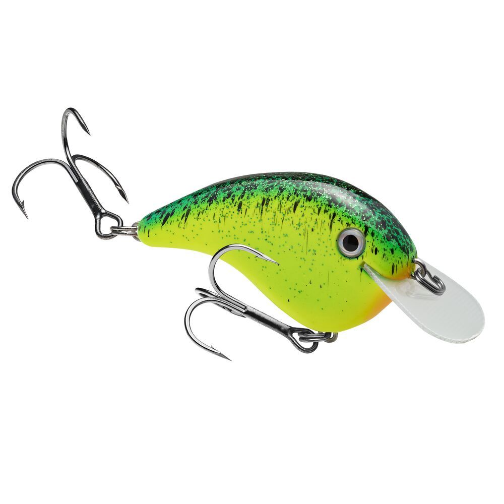 The Chick Magnet Flatsided Crankbait, Color: Chartreuse with Blue / Black Splatterback