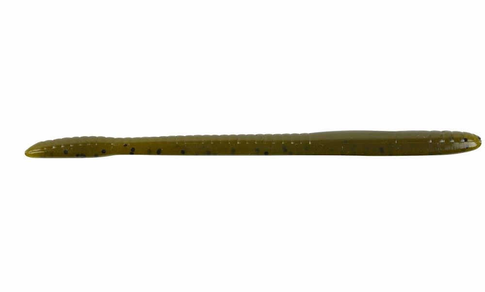 PowerBait Bottom Hopper Worms - 6.25", Color: green pumpkin